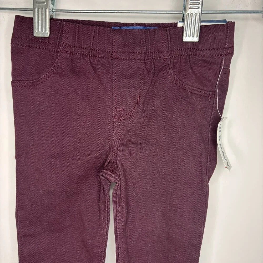 OLD NAVY NEW Jeggings Baby FGirl 18-24 Months Burgundy Stretch Elastic
